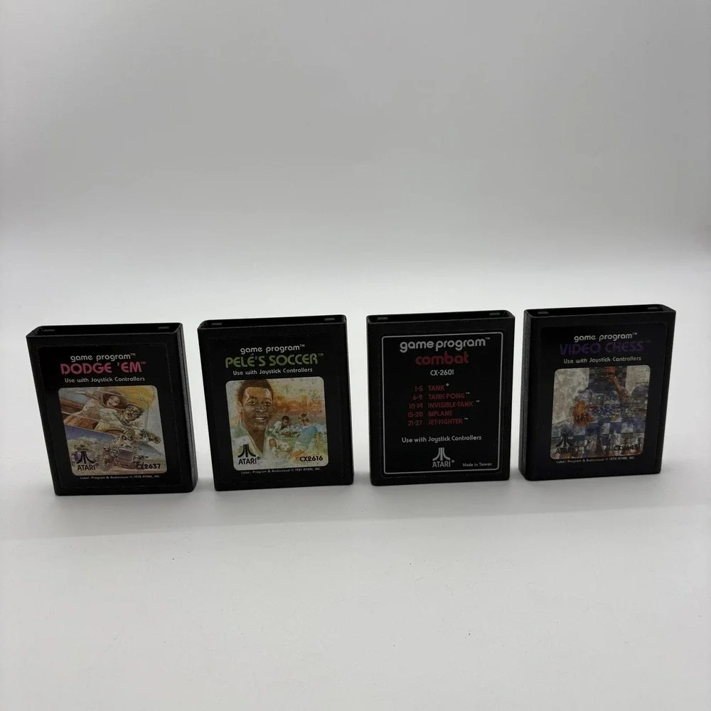Chess Atari 2600 Game Lot 6 Video Chess Dodge 'Em Pele Soccer Combat Quick Step